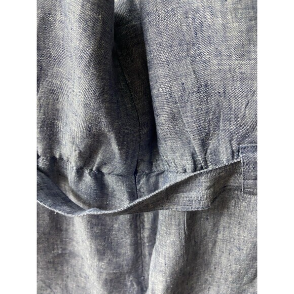 Rachel Zoe Linen Jumper Womens 8 blue Scoop Neck Baggy Leg Cropped Lagenlook - Picture 6 of 14
